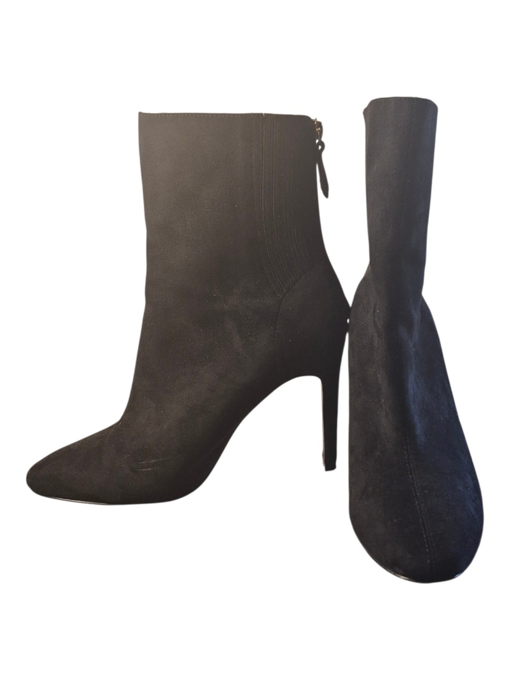 ASOS Black Suede Pointed Stiletto Ankle Boots